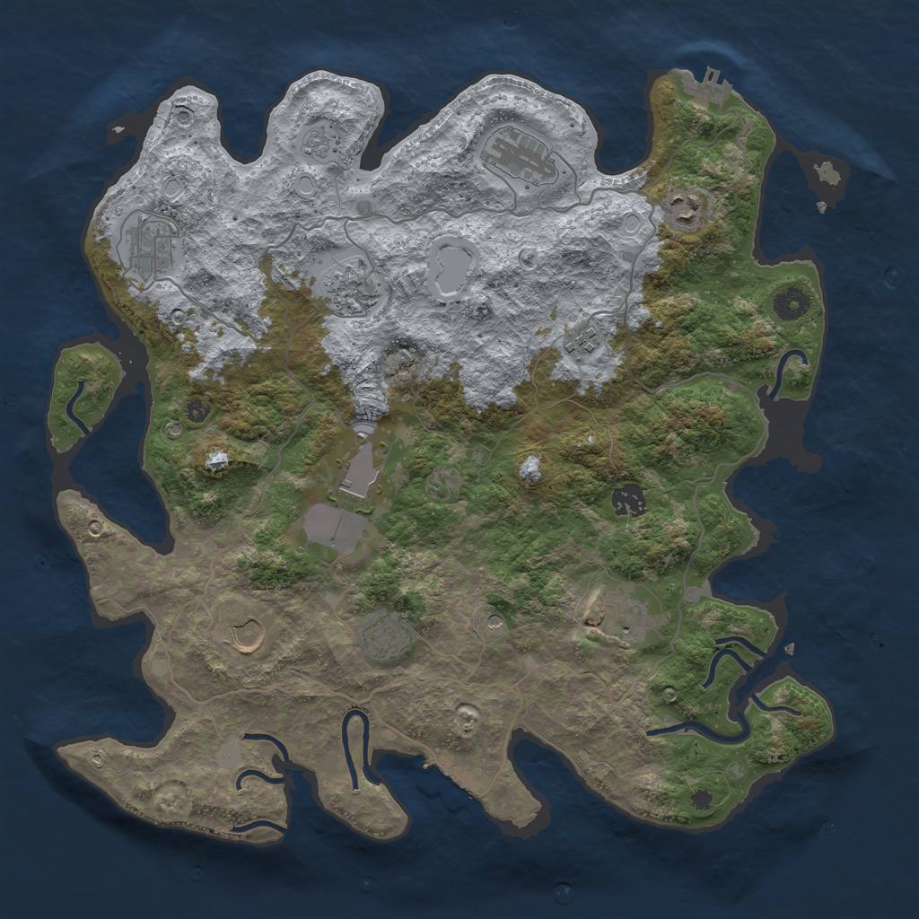 Rust Map: Procedural Map, Size: 4000, Seed: 5533630, 19 Monuments