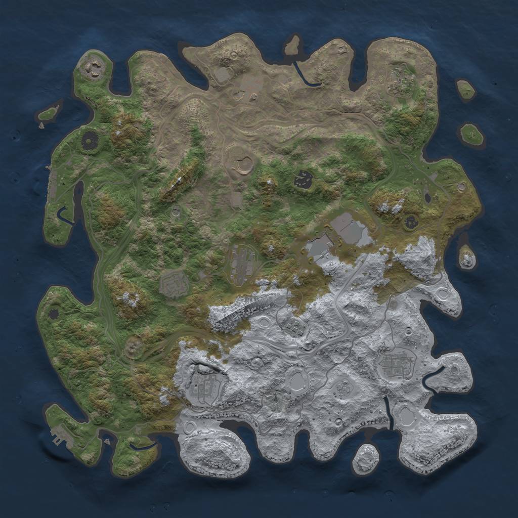 Rust Map: Procedural Map, Size: 4250, Seed: 1108124028, 20 Monuments