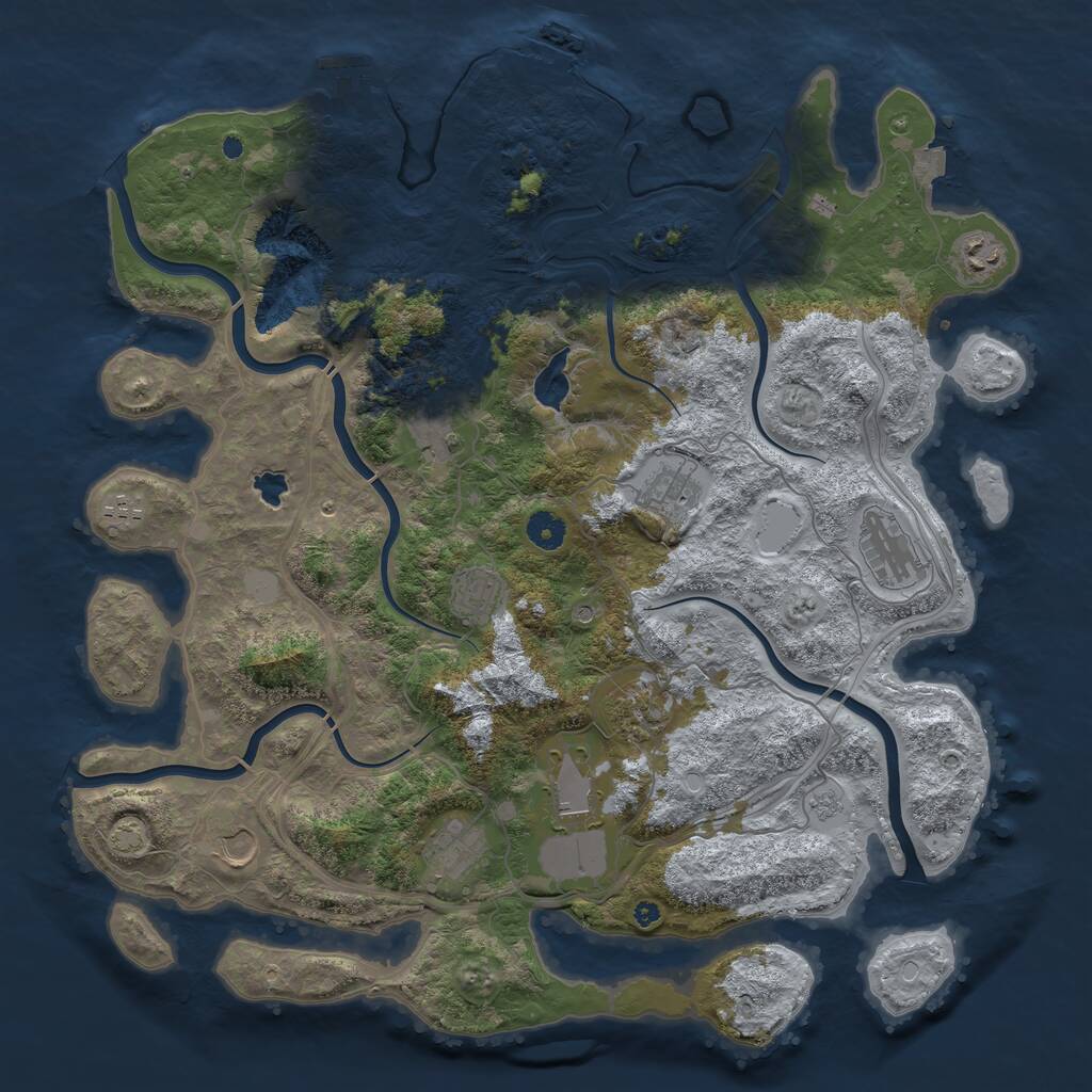 Rust Map: Procedural Map, Size: 4300, Seed: 25092022, 16 Monuments