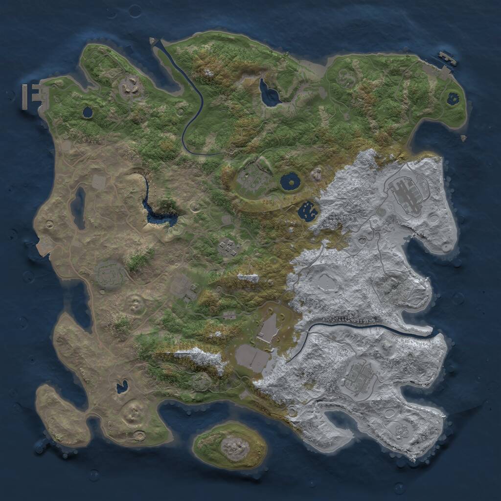 Rust Map: Procedural Map, Size: 4000, Seed: 935213622, 15 Monuments