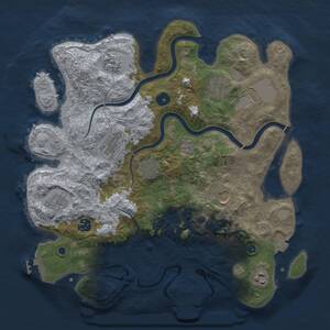 Thumbnail Rust Map: Procedural Map, Size: 3700, Seed: 516757002, 16 Monuments