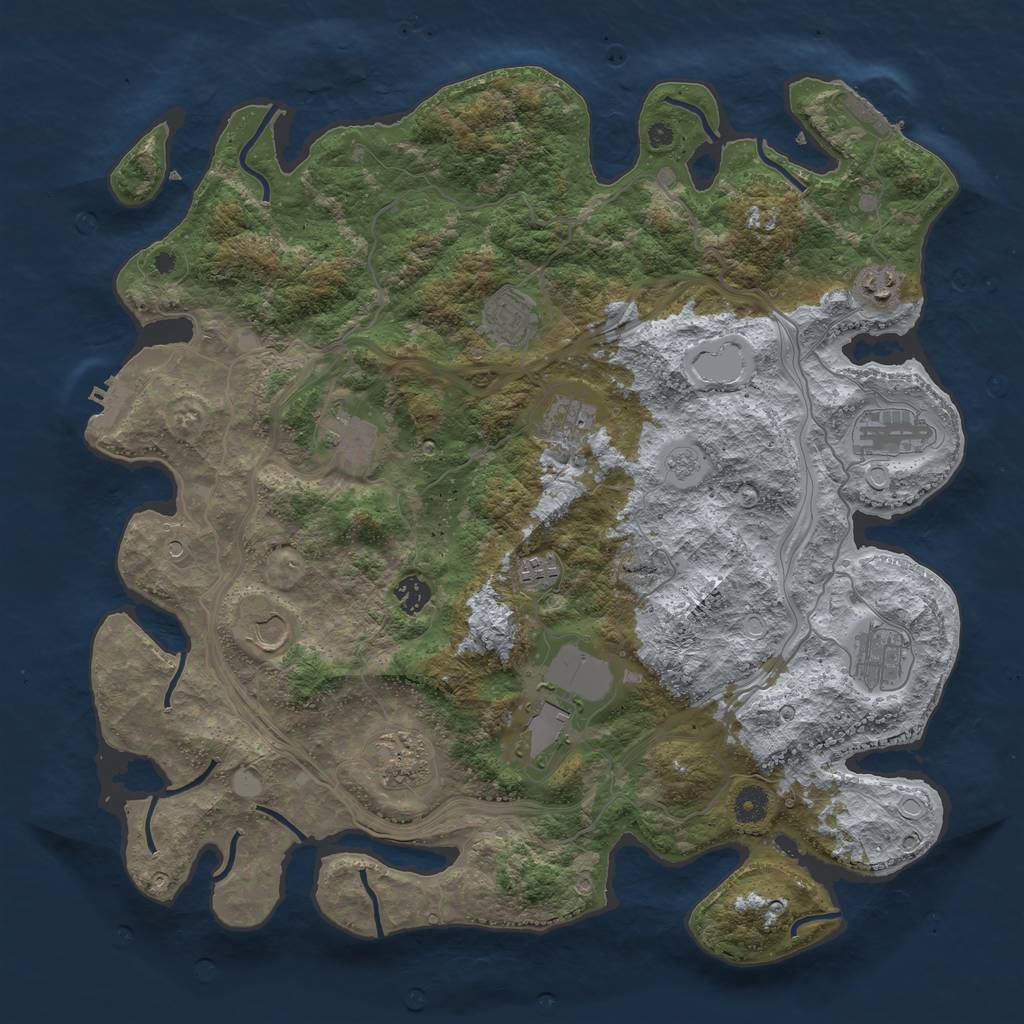 Rust Map: Procedural Map, Size: 4250, Seed: 106686313, 20 Monuments