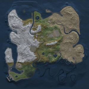 Thumbnail Rust Map: Procedural Map, Size: 3500, Seed: 1174699180, 11 Monuments