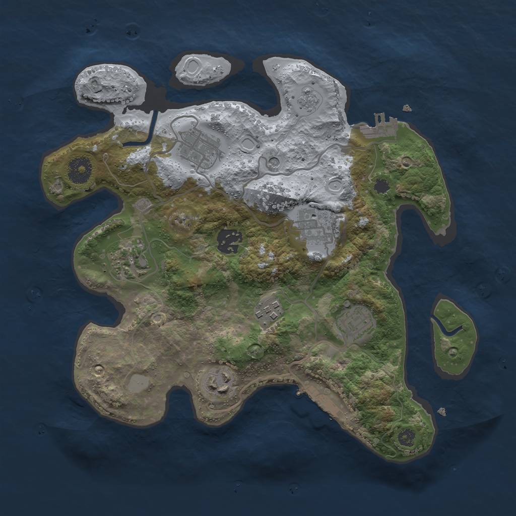 Rust Map: Procedural Map, Size: 3000, Seed: 15819, 16 Monuments