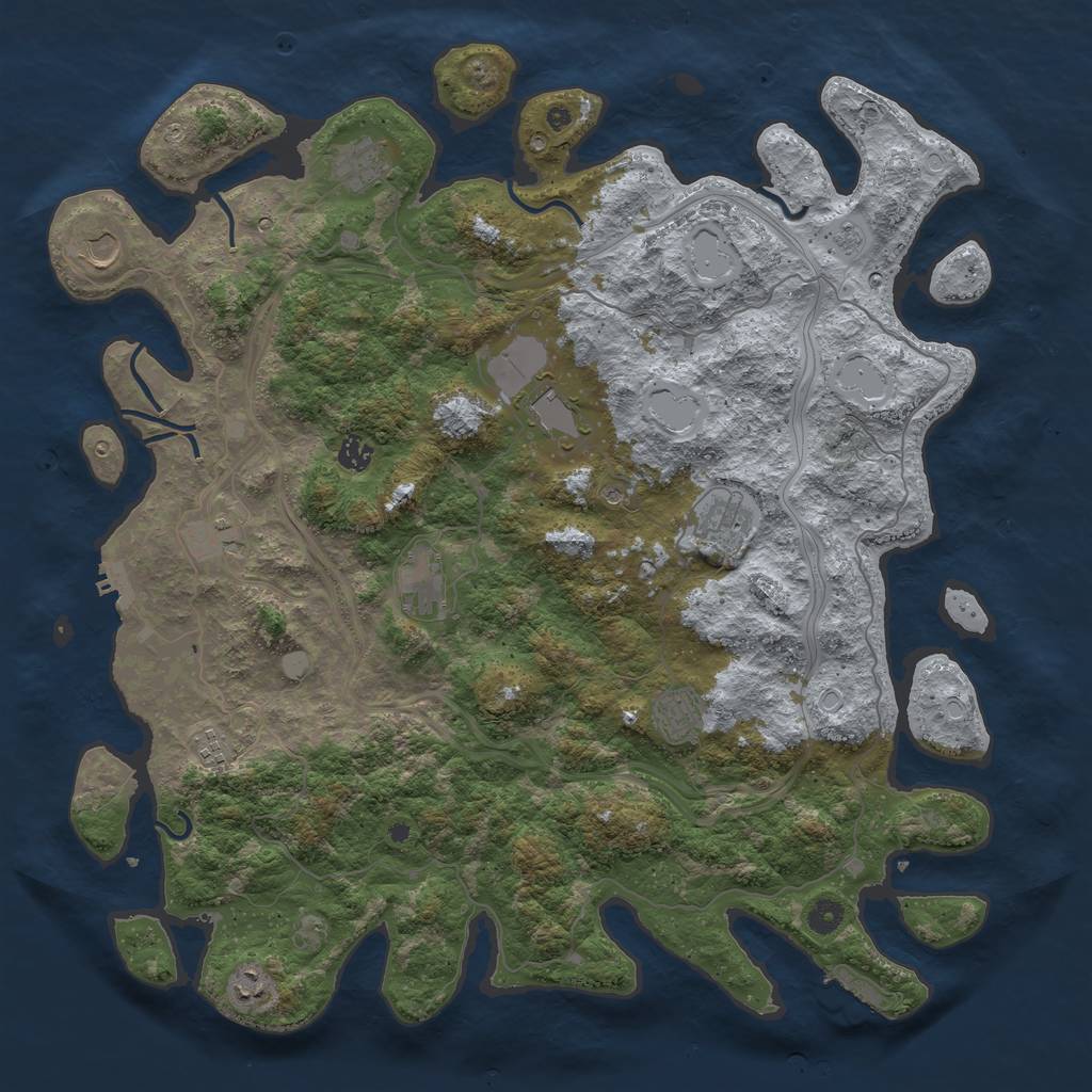 Rust Map: Procedural Map, Size: 4673, Seed: 4672, 19 Monuments