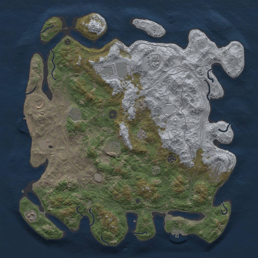 Rust Map: Procedural Map, Size: 4500, Seed: 20701, 19 Monuments