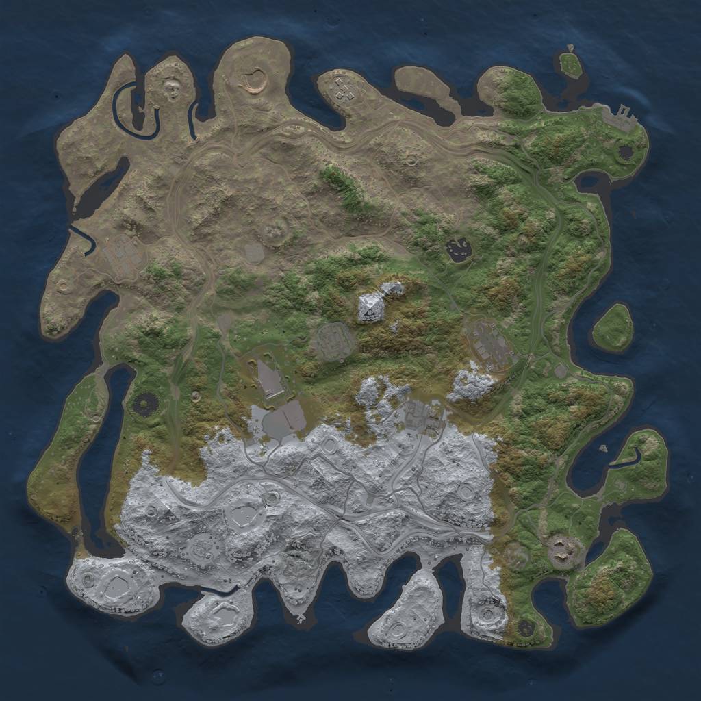 Rust Map: Procedural Map, Size: 4250, Seed: 1576705397, 17 Monuments