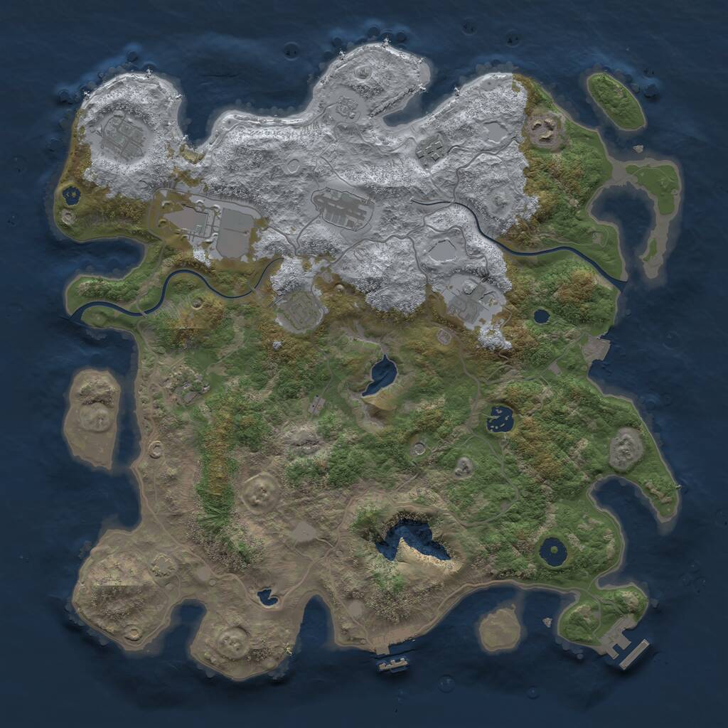 Rust Map: Procedural Map, Size: 4000, Seed: 1258169975, 15 Monuments