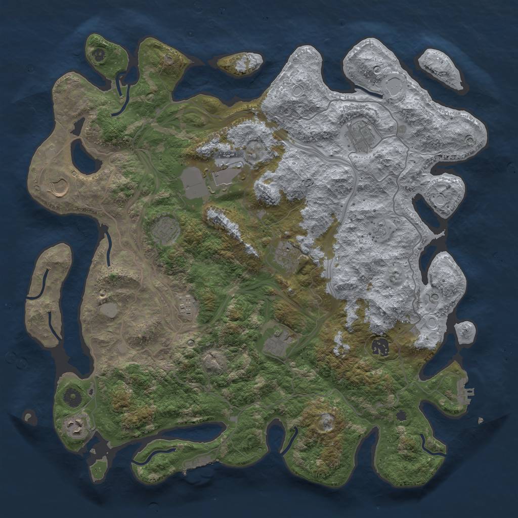 Rust Map: Procedural Map, Size: 4250, Seed: 474791464, 18 Monuments