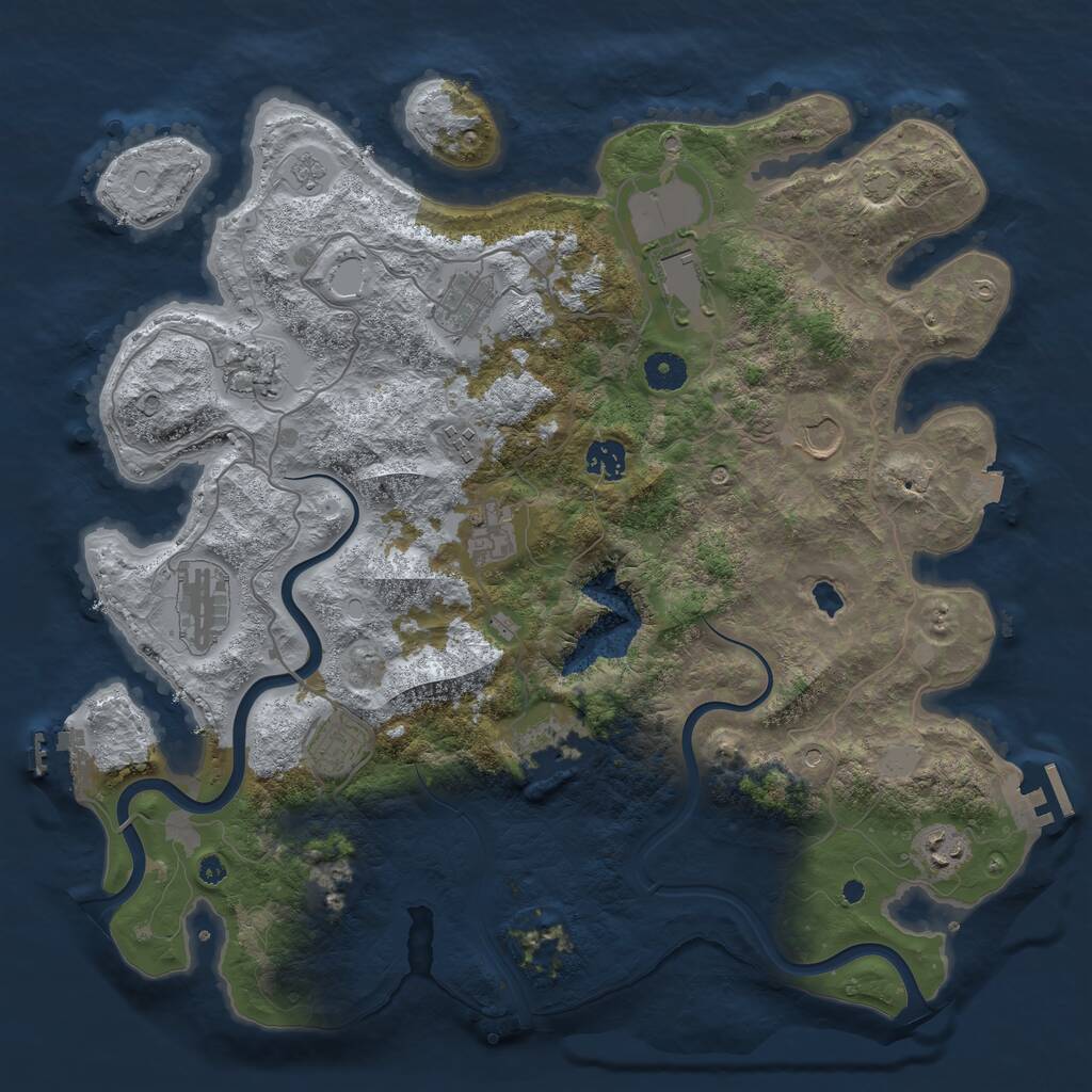 Rust Map: Procedural Map, Size: 4000, Seed: 240941570, 17 Monuments