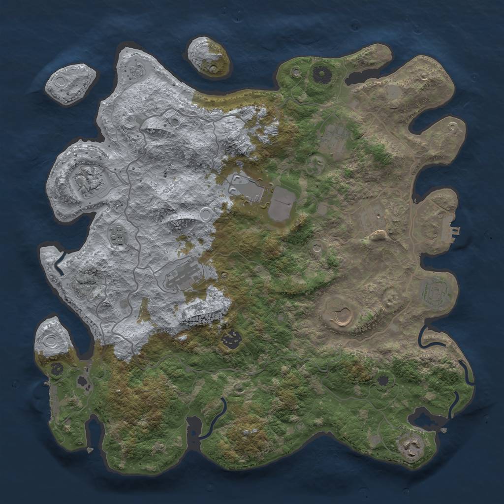 Rust Map: Procedural Map, Size: 4000, Seed: 240941570, 19 Monuments