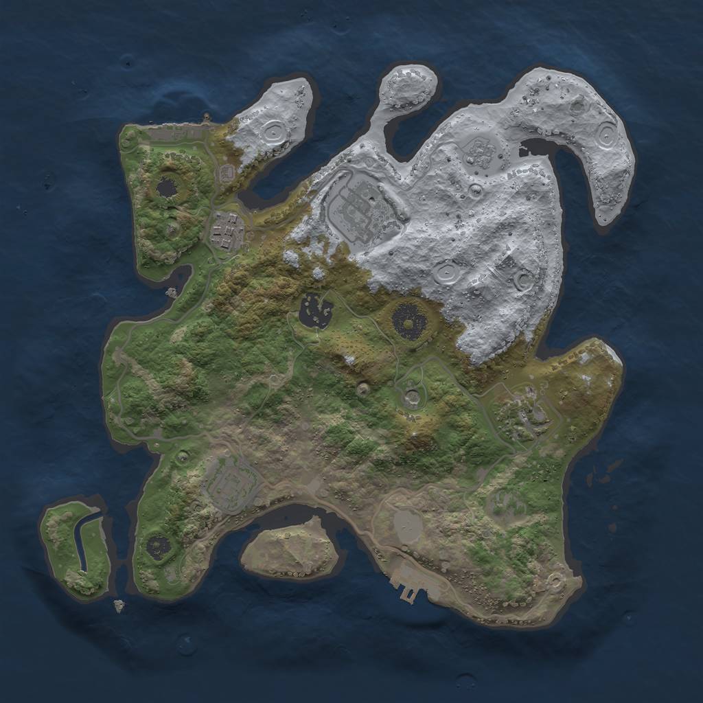 Rust Map: Procedural Map, Size: 3000, Seed: 1801, 14 Monuments