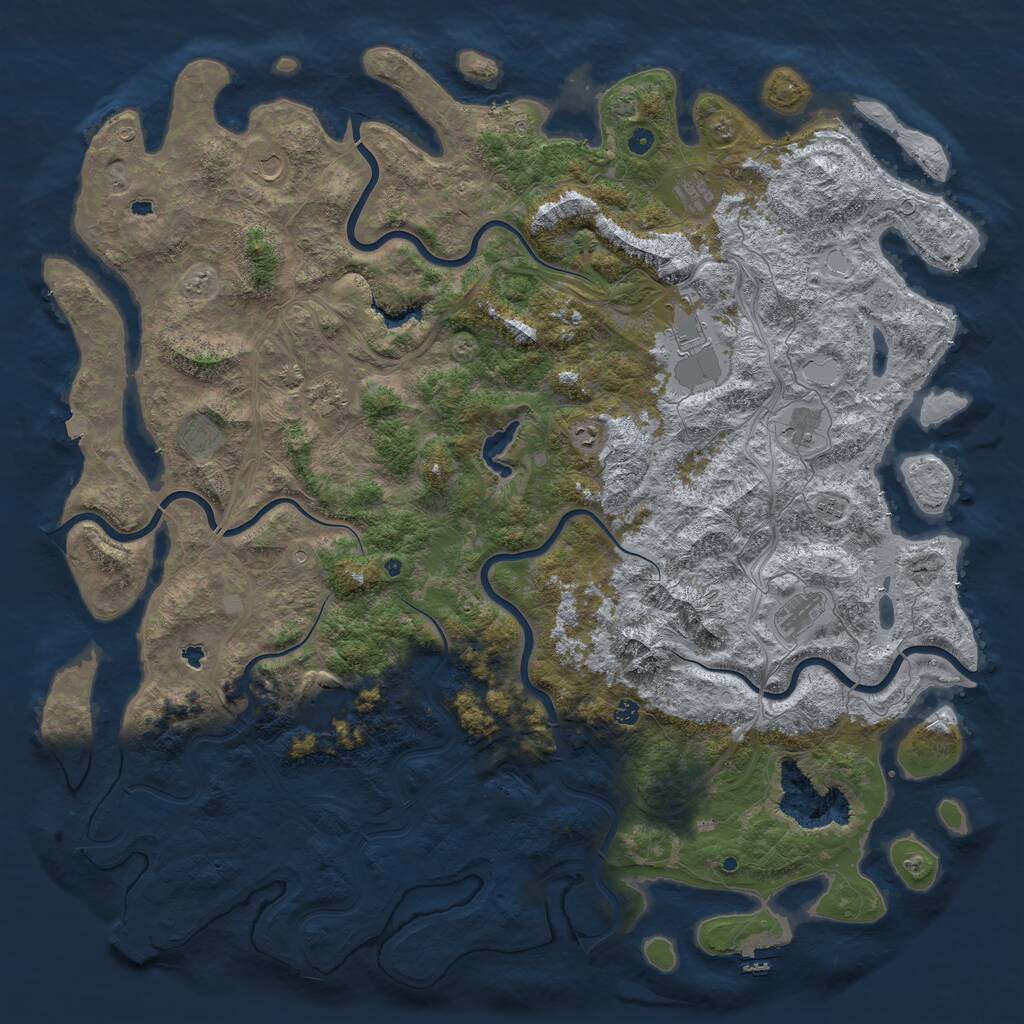 Rust Map: Procedural Map, Size: 6000, Seed: 726122006, 17 Monuments