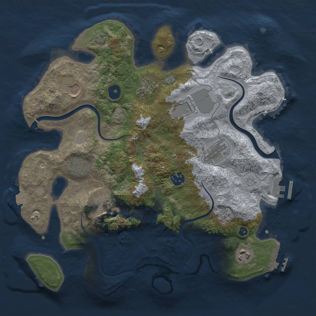 Rust Map: Procedural Map, Size: 3500, Seed: 187083922, 15 Monuments