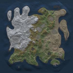 Thumbnail Rust Map: Procedural Map, Size: 3500, Seed: 1615109915, 19 Monuments