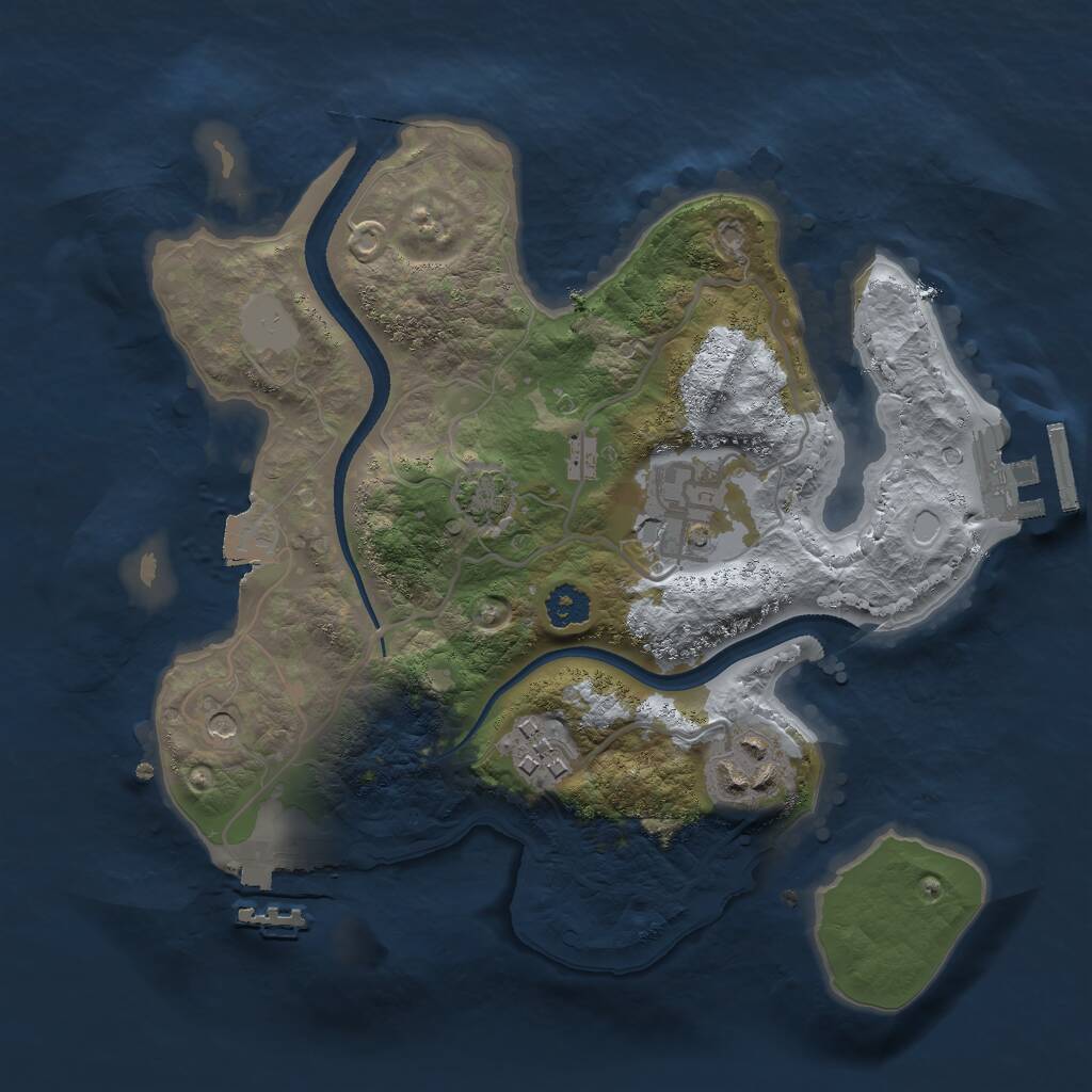 Rust Map: Procedural Map, Size: 2500, Seed: 27178, 8 Monuments