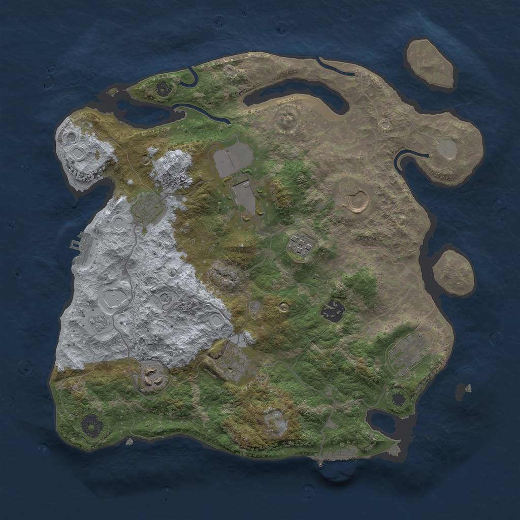 Rust Map: Procedural Map, Size: 3500, Seed: 925, 17 Monuments