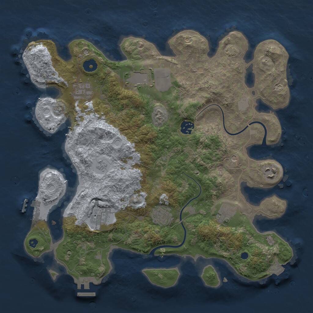 Rust Map: Procedural Map, Size: 3500, Seed: 6769189, 13 Monuments