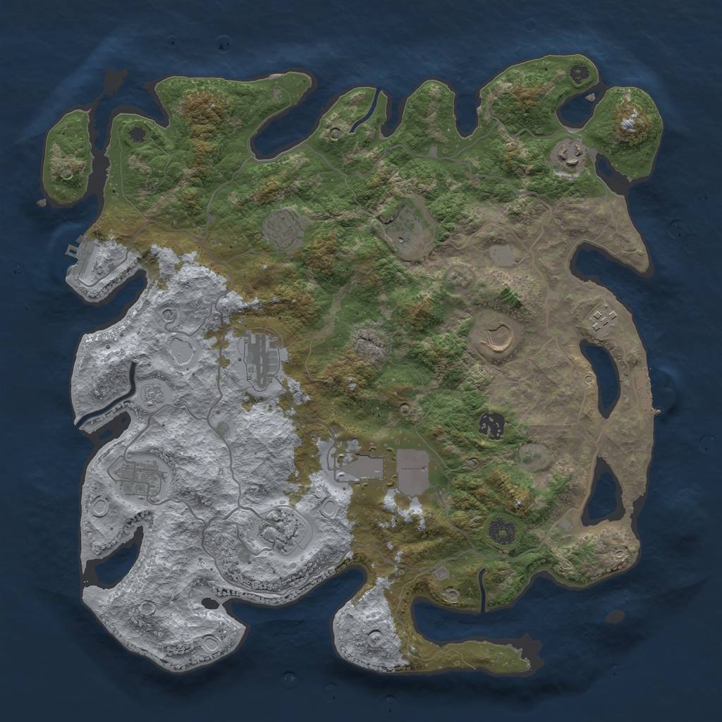 Rust Map: Procedural Map, Size: 4000, Seed: 2043938295, 19 Monuments