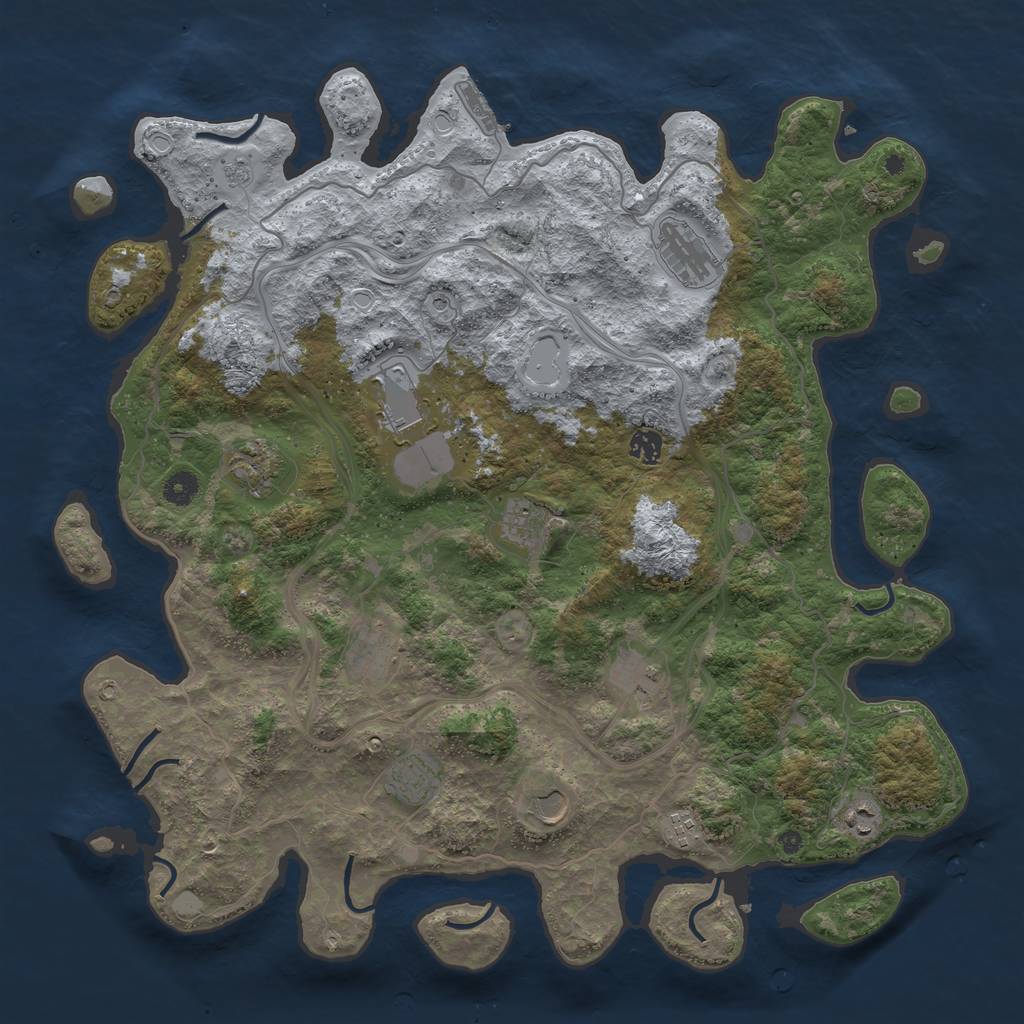 Rust Map: Procedural Map, Size: 4500, Seed: 961442069, 19 Monuments