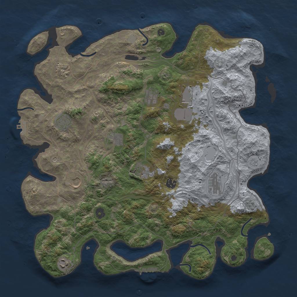 Rust Map: Procedural Map, Size: 4300, Seed: 1211305639, 20 Monuments