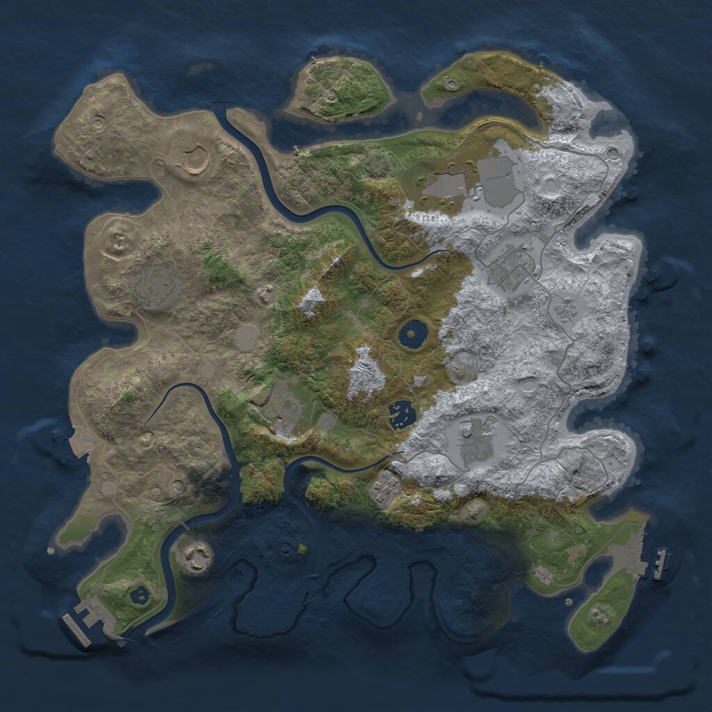 Rust Map: Procedural Map, Size: 3750, Seed: 289112201, 15 Monuments