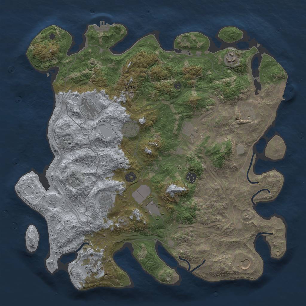 Rust Map: Procedural Map, Size: 4250, Seed: 489011063, 20 Monuments