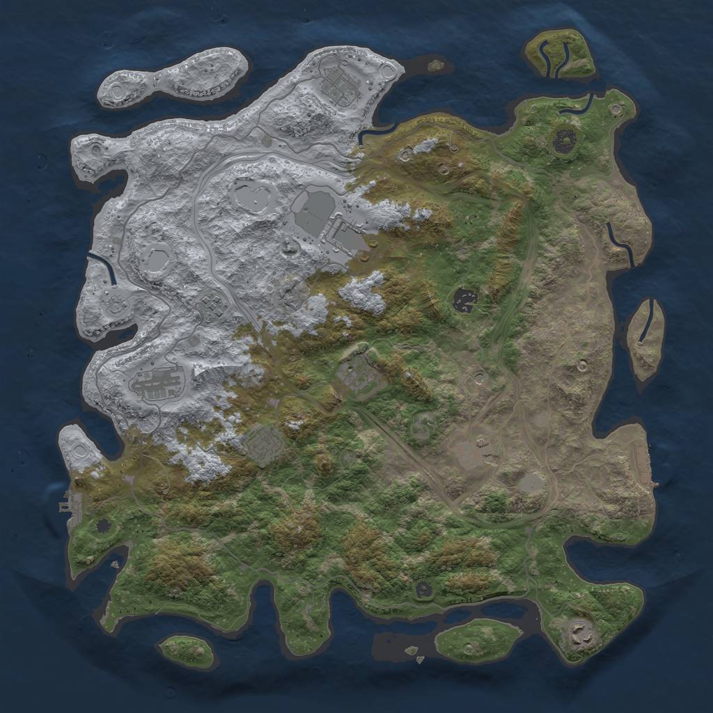Rust Map: Procedural Map, Size: 4350, Seed: 85, 18 Monuments