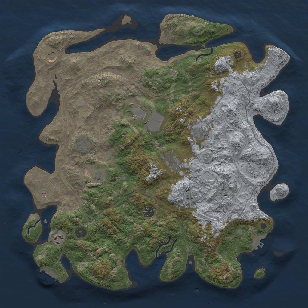 Rust Map: Procedural Map, Size: 4250, Seed: 550, 18 Monuments