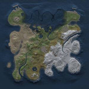 Thumbnail Rust Map: Procedural Map, Size: 3000, Seed: 99999, 11 Monuments