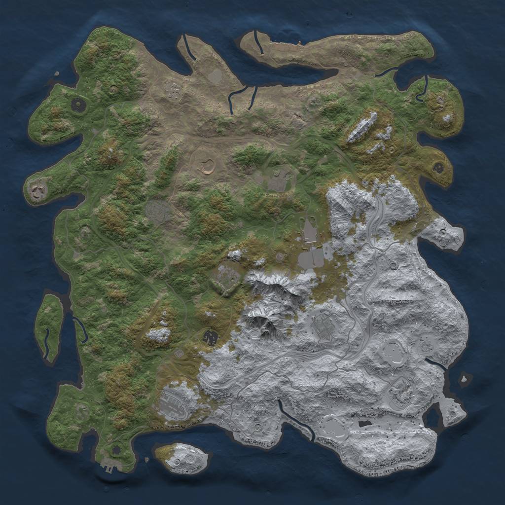 Rust Map: Procedural Map, Size: 5000, Seed: 433141426, 20 Monuments