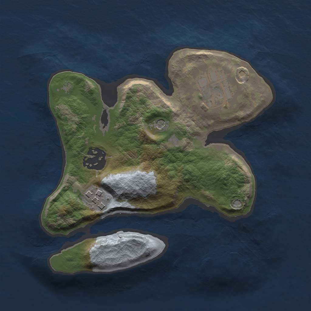 Rust Map: Barren, Size: 2000, Seed: 21008, 6 Monuments