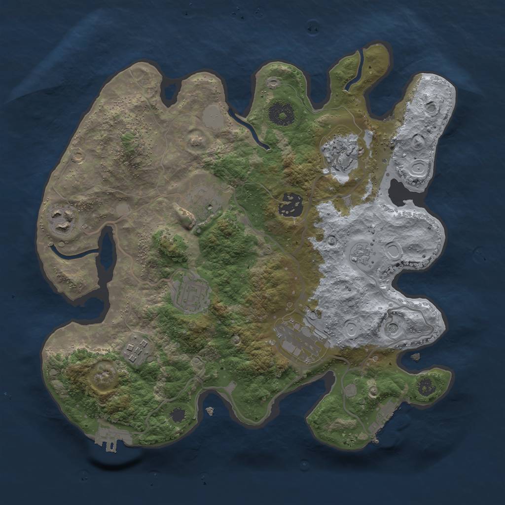 Rust Map: Procedural Map, Size: 3000, Seed: 285126211, 16 Monuments