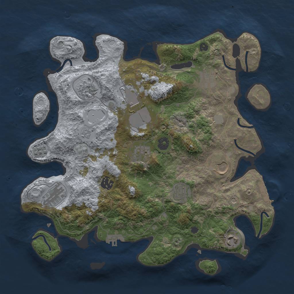 Rust Map: Procedural Map, Size: 3500, Seed: 732365229, 19 Monuments