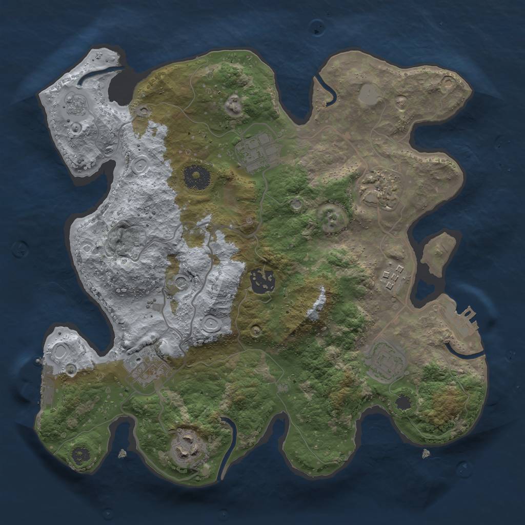 Rust Map: Procedural Map, Size: 3000, Seed: 337669606, 16 Monuments