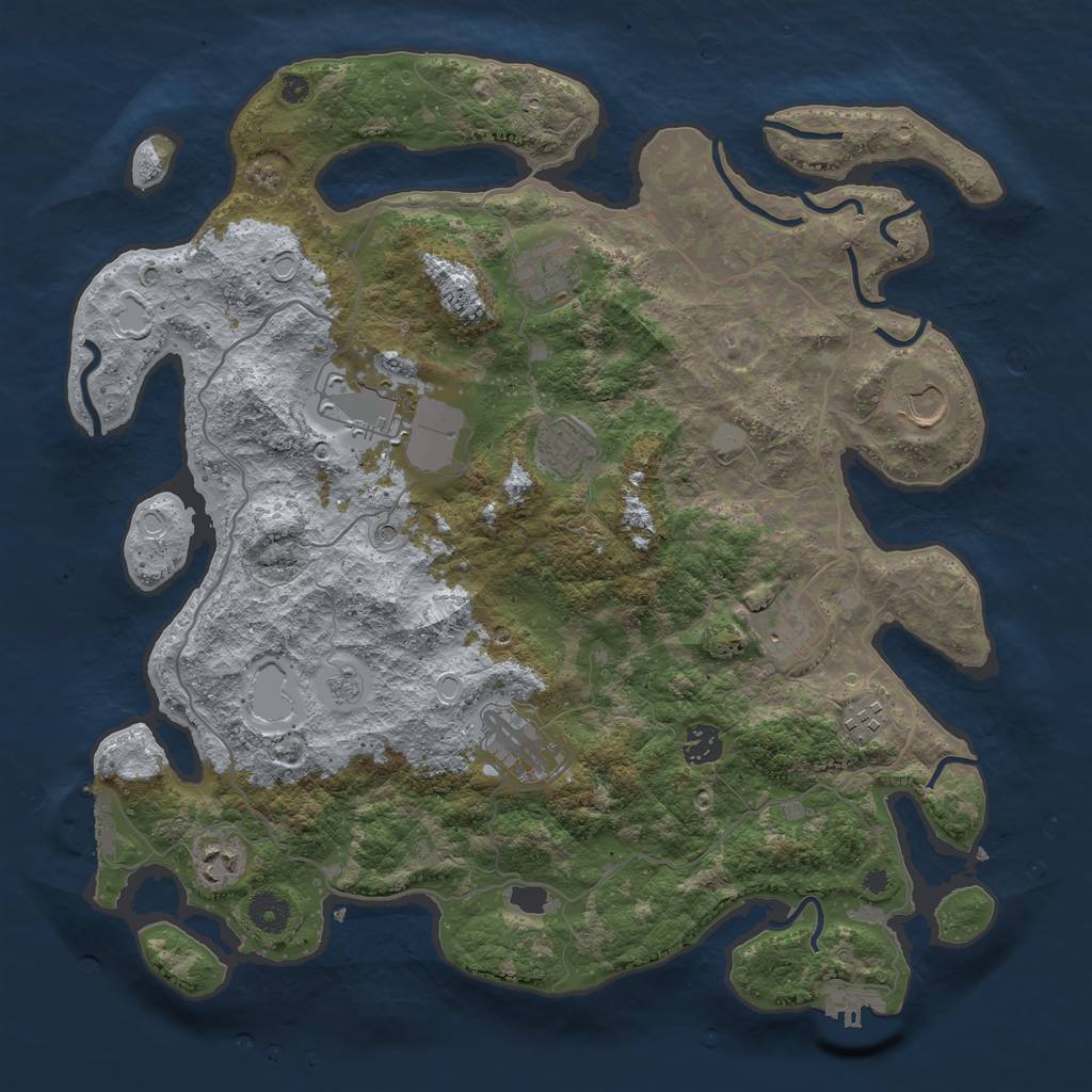 Rust Map: Procedural Map, Size: 4000, Seed: 29045622, 18 Monuments