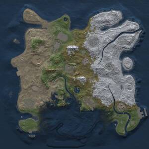 Thumbnail Rust Map: Procedural Map, Size: 3700, Seed: 1406782843, 16 Monuments