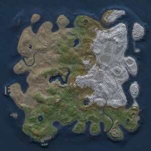 Thumbnail Rust Map: Procedural Map, Size: 4000, Seed: 473174653, 13 Monuments