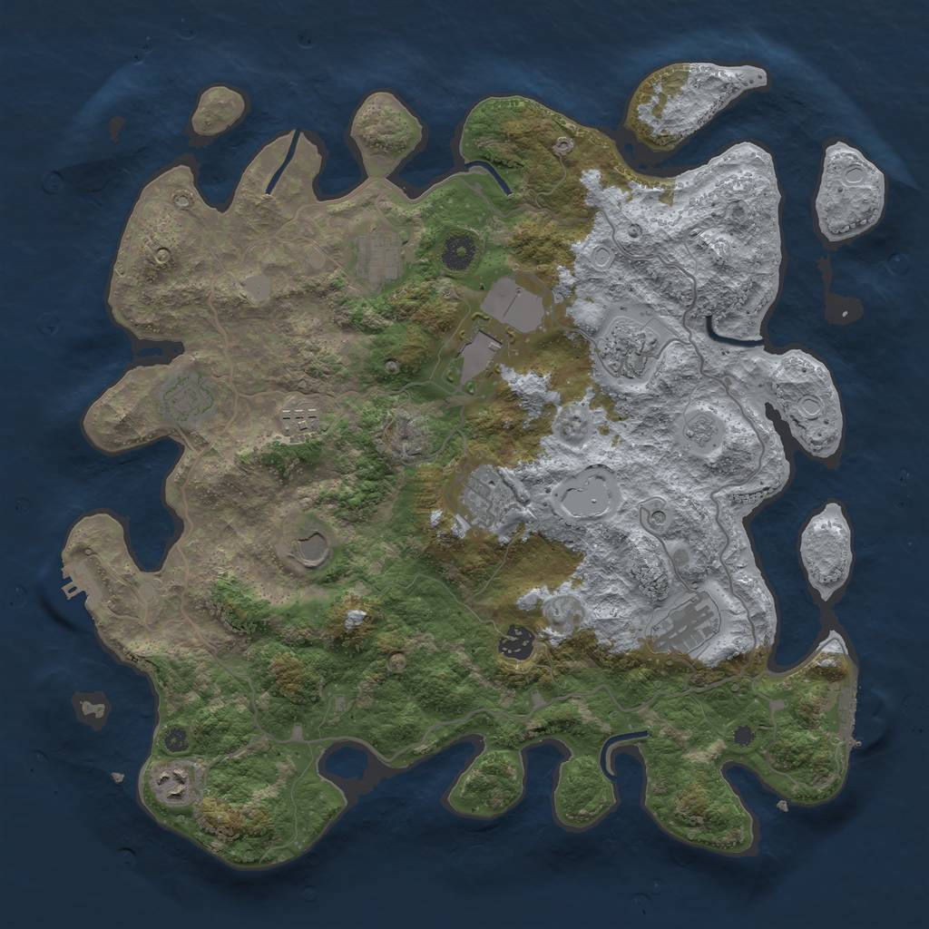 Rust Map: Procedural Map, Size: 4000, Seed: 473174653, 19 Monuments