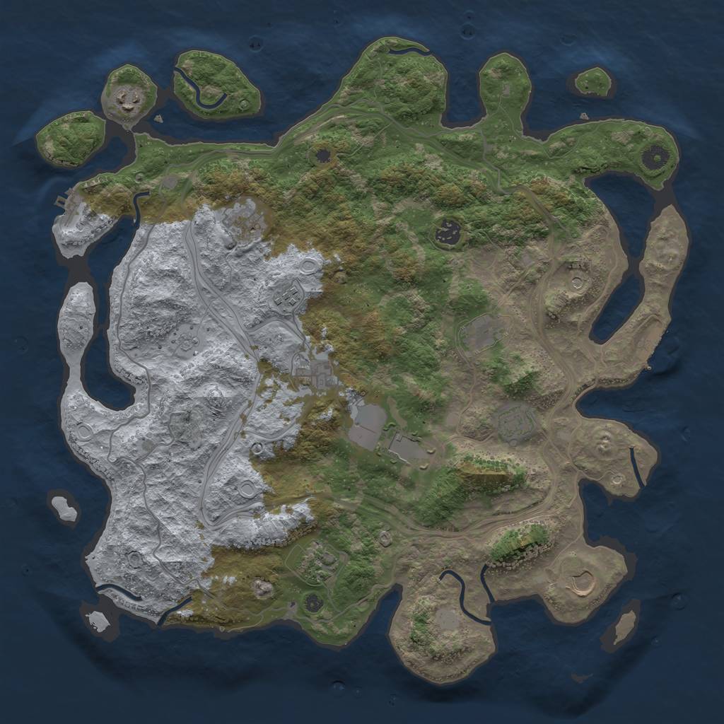 Rust Map: Procedural Map, Size: 4300, Seed: 1362167882, 19 Monuments