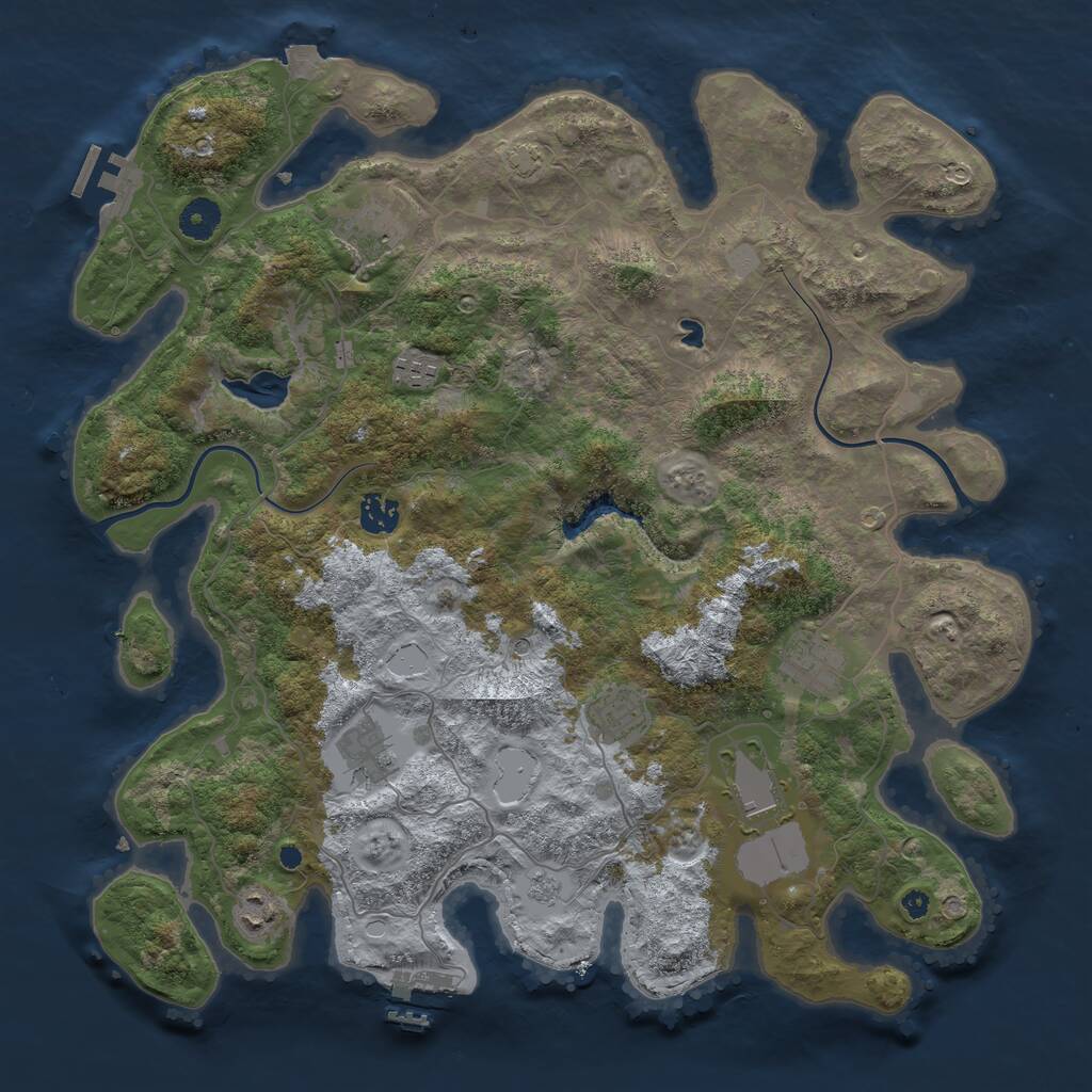 Rust Map: Procedural Map, Size: 4000, Seed: 47834279, 14 Monuments
