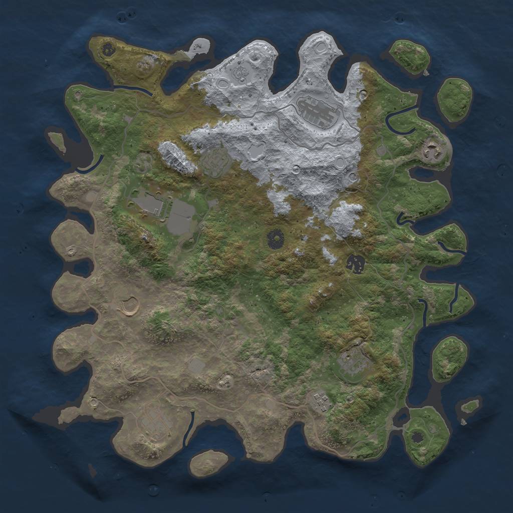 Rust Map: Procedural Map, Size: 4000, Seed: 47037750, 16 Monuments