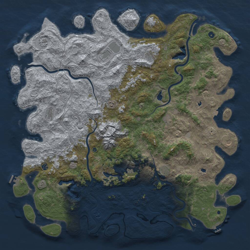 Rust Map: Procedural Map, Size: 6000, Seed: 79845498, 17 Monuments