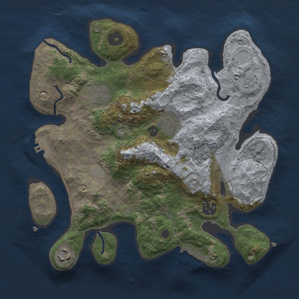 Rust Map: Procedural Map, Size: 3000, Seed: 58065061, 14 Monuments