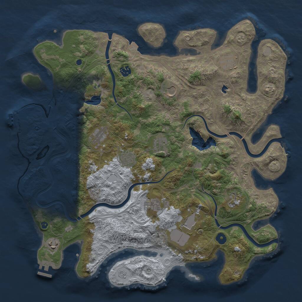 Rust Map: Procedural Map, Size: 4250, Seed: 1398632150, 17 Monuments