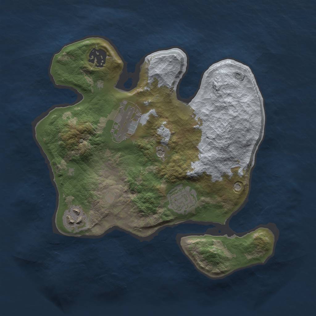Rust Map: Barren, Size: 2550, Seed: 35, 7 Monuments