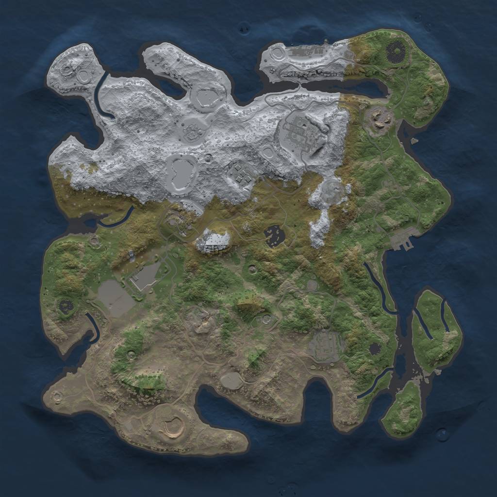 Rust Map: Procedural Map, Size: 3500, Seed: 1620677048, 17 Monuments