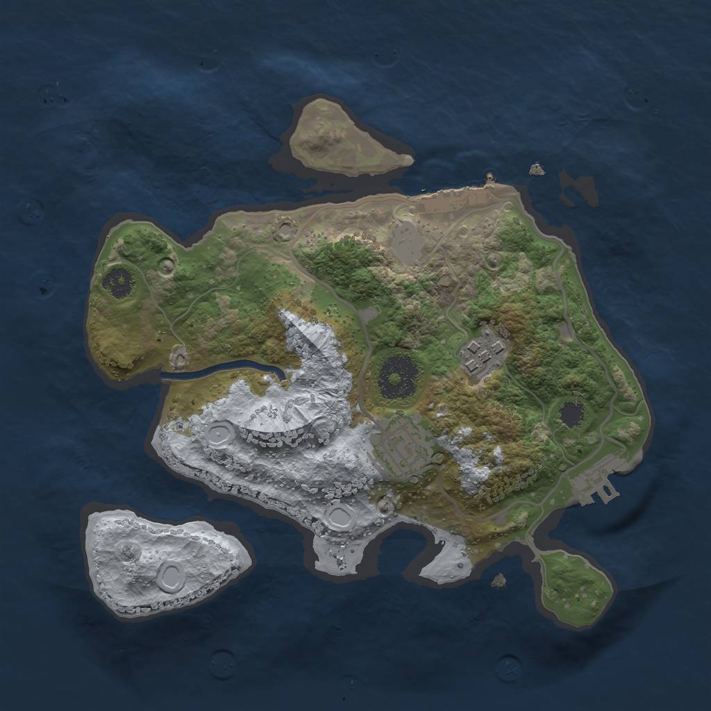 Rust Map: Procedural Map, Size: 2500, Seed: 6237734, 9 Monuments