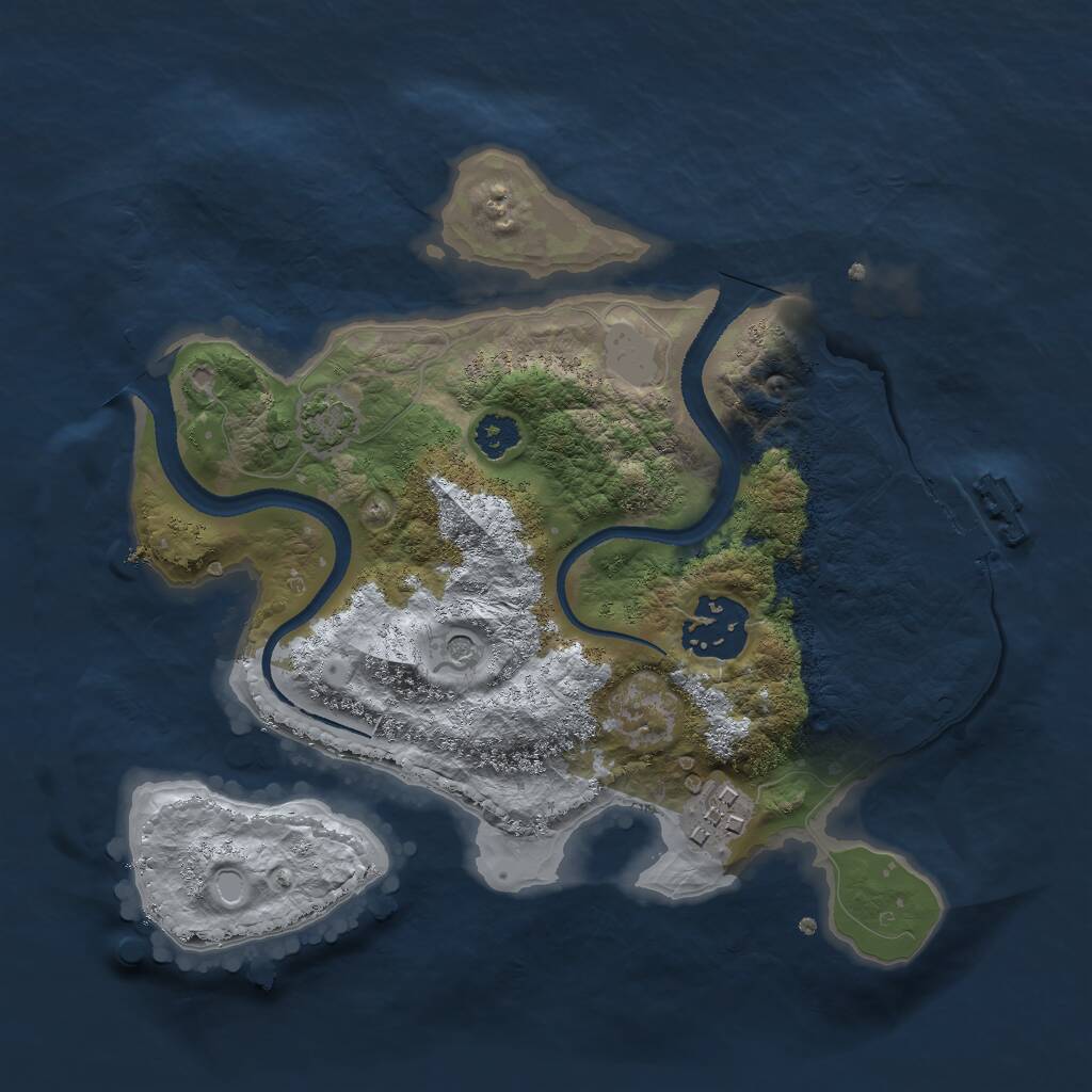 Rust Map: Procedural Map, Size: 2500, Seed: 6237734, 6 Monuments