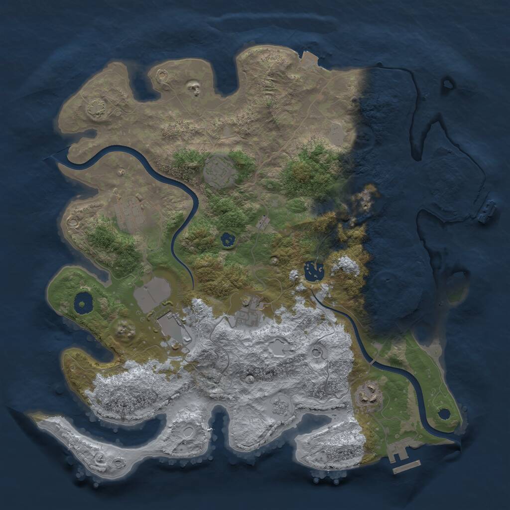 Rust Map: Procedural Map, Size: 3612, Seed: 993459, 13 Monuments